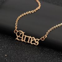 Fashion Creative Twelve Constellation Necklace Vintage English Alphabet Item Decoration Wholesales Fashion sku image 2