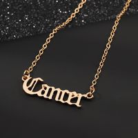 Fashion Creative Twelve Constellation Necklace Vintage English Alphabet Item Decoration Wholesales Fashion sku image 3