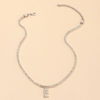 Fashion New Popular Wild 26 English Alphabet Necklace Full Diamond Choker Necklace Nihaojewelry Wholesale sku image 9