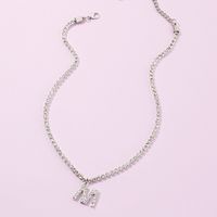 Fashion New Popular Wild 26 English Alphabet Necklace Full Diamond Choker Necklace Nihaojewelry Wholesale sku image 14