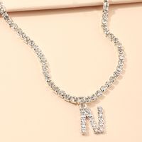 أزياء شعبية جديدة البرية 26 الإنجليزية الأبجدية قلادة كامل الماس المختنق قلادة Nihaojewelry بالجملة sku image 15