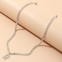 Fashion New Popular Wild 26 English Alphabet Necklace Full Diamond Choker Necklace Nihaojewelry Wholesale sku image 23