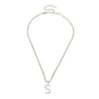 Fashion New Popular Wild 26 English Alphabet Necklace Full Diamond Choker Necklace Nihaojewelry Wholesale sku image 18