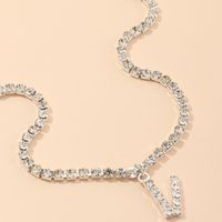 Fashion New Popular Wild 26 English Alphabet Necklace Full Diamond Choker Necklace Nihaojewelry Wholesale sku image 24