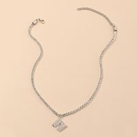 Fashion New Popular Wild 26 English Alphabet Necklace Full Diamond Choker Necklace Nihaojewelry Wholesale sku image 25