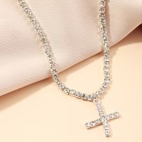 Fashion New Popular Wild 26 English Alphabet Necklace Full Diamond Choker Necklace Nihaojewelry Wholesale sku image 26