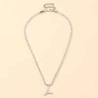 Fashion New Popular Wild 26 English Alphabet Necklace Full Diamond Choker Necklace Nihaojewelry Wholesale sku image 5