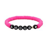 Fashion Trendy  Vacation Beach Style Color Soft Ceramic Letters Bracelet Female Jewelry Nihaojewelry Wholesale sku image 4