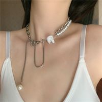 Pearl Metal Round Beads Double Long Tassel Diy Matching Necklace Wholesale Nihaojewelry main image 2