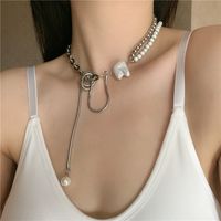 Pearl Metal Round Beads Double Long Tassel Diy Matching Necklace Wholesale Nihaojewelry main image 4