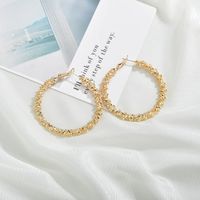 European And American Ins Retro Aloofness Style Gold-plated Minimalist Gold Earrings Women's Metal Large Round Ring Earrings Women's High-grade main image 3