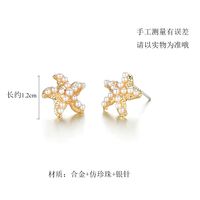 Korea Small Pearl Simple And Versatile Starfish Shell Earrings Wholesale Nihaojewelry main image 4