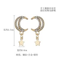 Creative  Super Flashing Stars  Moon Small Earrings Wholesale main image 4