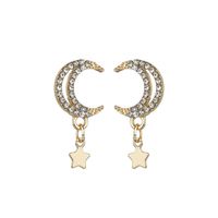 Creative  Super Flashing Stars  Moon Small Earrings Wholesale main image 5