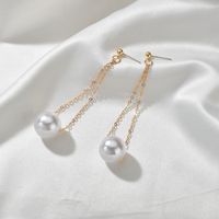 Simple  New Long Pearl Design Earrings Wholesale main image 1