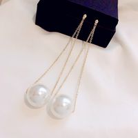 Simple  New Long Pearl Design Earrings Wholesale main image 5