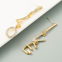 New Letter  S925 Silver Needle  Korean Wild Personality Long Earrings Wholesale main image 4