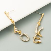 New Letter  S925 Silver Needle  Korean Wild Personality Long Earrings Wholesale main image 5