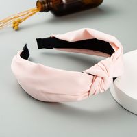 Korean Fashion Simple Solid Color Fabric Knotted Hair Band With Wide-brimmed Headband Wholesale Jewelry main image 4