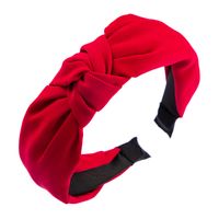 Korean Fashion Simple Solid Color Fabric Knotted Hair Band With Wide-brimmed Headband Wholesale Jewelry main image 6