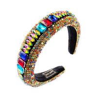 Fashion Trend Retro Baroque Style Gold Velvet Rhinestone Prom Headband Wholesale Nihaojewelry main image 6