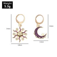 Fashion  New Retro Sun Moon  Personality Diamond Earrings  Wholesale main image 6