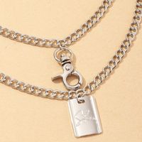 Double-layer Geometric Retro Hip Hop Trend Lock Letter Embossed Necklace Wholesale Nihaojewelry main image 5