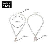 Double-layer Geometric Retro Hip Hop Trend Lock Letter Embossed Necklace Wholesale Nihaojewelry main image 6