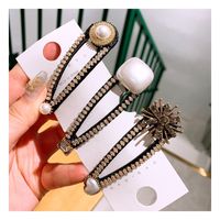 Korea  Retro Rhinestone Geometric Shape Hairpin Side Clip Wholesale Nihaojewelry main image 5