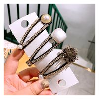 Korea  Retro Rhinestone Geometric Shape Hairpin Side Clip Wholesale Nihaojewelry main image 3