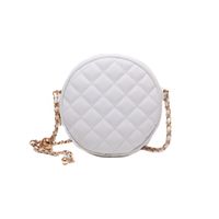 New Fashion Simple  Trend Fashion Rhombus Chain  Shoulder Messenger Small Round Bag Wholesale sku image 4