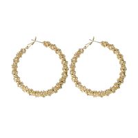 European And American Ins Retro Aloofness Style Gold-plated Minimalist Gold Earrings Women's Metal Large Round Ring Earrings Women's High-grade sku image 1