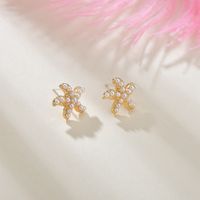 Korea Small Pearl Simple And Versatile Starfish Shell Earrings Wholesale Nihaojewelry sku image 1