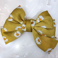 Korean Fashion Section Small Daisy Hair Clip High-end Fabric Simple Hairpin Super Fairy Bowknot Clip Hair Accessories Wholesale Nihaojewelry sku image 1