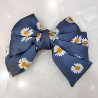 Korean Fashion Section Small Daisy Hair Clip High-end Fabric Simple Hairpin Super Fairy Bowknot Clip Hair Accessories Wholesale Nihaojewelry sku image 8