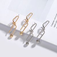 Boucles D&#39;oreilles Simples Métalliques Nouées Irrégulières De Niche Coréenne Pour Femmes main image 1