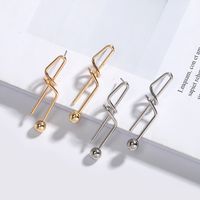 Korean Niche Irregular Knotted Metallic Simple Earrings For Women main image 1