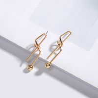 Korean Niche Irregular Knotted Metallic Simple Earrings For Women main image 3