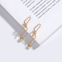 Korean Niche Irregular Knotted Metallic Simple Earrings For Women main image 4