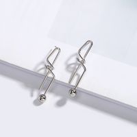 Korean Niche Irregular Knotted Metallic Simple Earrings For Women main image 5