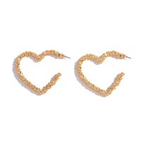 Exaggerated New Geometric Creative New Ore Crystal Peach Heart  Earrings Wholesale main image 3