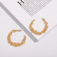 Korean Exaggerated Circle Embossed Flower Earrings Wholesale Nihaojewelry main image 4