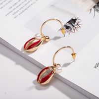 New Marine Life Colorful Wild C-shaped Color Shell Earrings For Women Wholesale main image 5