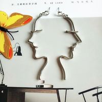 New Minimalist Fun Face Abstract Contour  Earrings Wholesale Nihaojewerly main image 1
