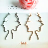New Minimalist Fun Face Abstract Contour  Earrings Wholesale Nihaojewerly main image 4