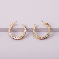Diamond Rainbow Ring Short Fashionable Circle Earrings Wholesale Nihaojewerly main image 5