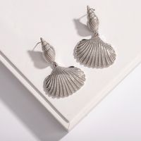 Fashion Exaggerated Conch Retro Metal Shell Alloy Earrings For Women main image 4