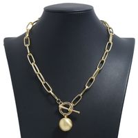 New Trend Fashion Old Scratched Ball Pendant Thick Clavicle Chain main image 5