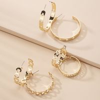 Korea C-shaped Chain Hollow Hip Hop Exaggerated Fashion Circle Earrings Wholesale Nihaojewelry main image 4