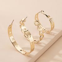 Korea C-shaped Chain Hollow Hip Hop Exaggerated Fashion Circle Earrings Wholesale Nihaojewelry main image 5